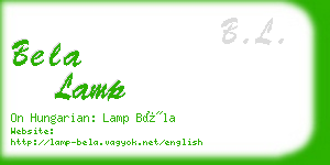 bela lamp business card